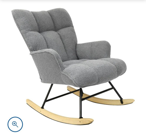 Grey upholstered rocking chair - rocking,