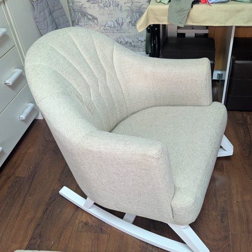 Beige upholstered rocking - beige,