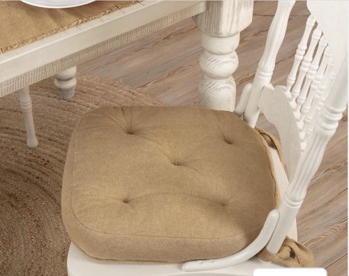 Burlap natural chair pad - natural,